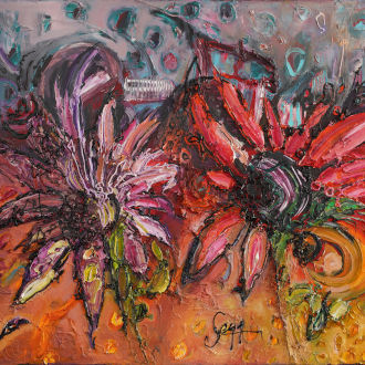 From the flower series, 100 cm x 90 cm - Katarzyna Seyfried