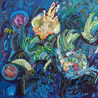 Z cyklu kwiaty, 100 cm x 90 cm - Katarzyna Seyfried