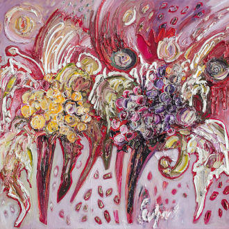 Z cyklu kwiaty, 100 cm x 90 cm - Katarzyna Seyfried